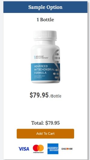Price for 1 bottle of Advanced Mitochondrial Formula supplement